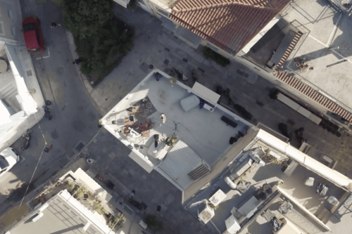 Up on the roof